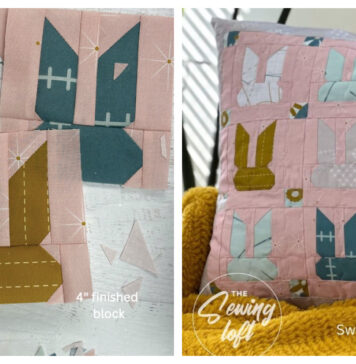 Sweet Bunny Pillow Free Sewing Pattern