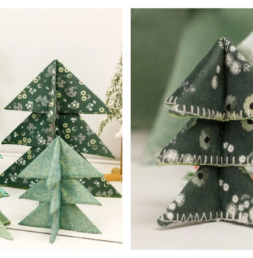 Fabric Christmas Trees Free Sewing Pattern