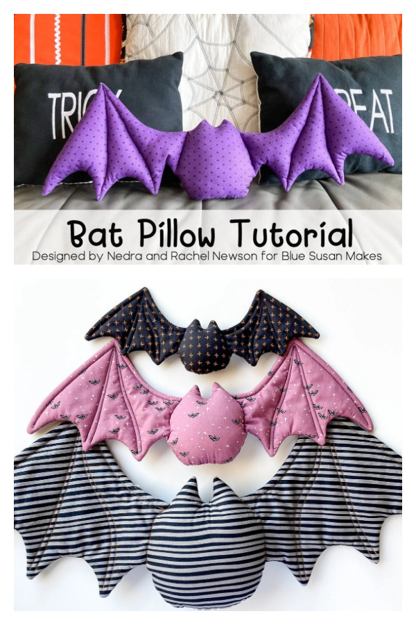 Halloween Bat Pillow Free Sewing Pattern