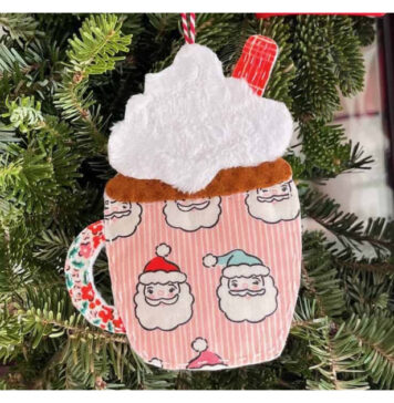 Hot Cocoa Ornament Free Sewing Pattern