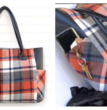 Plaid Flannel Tote Bag Free Sewing Pattern