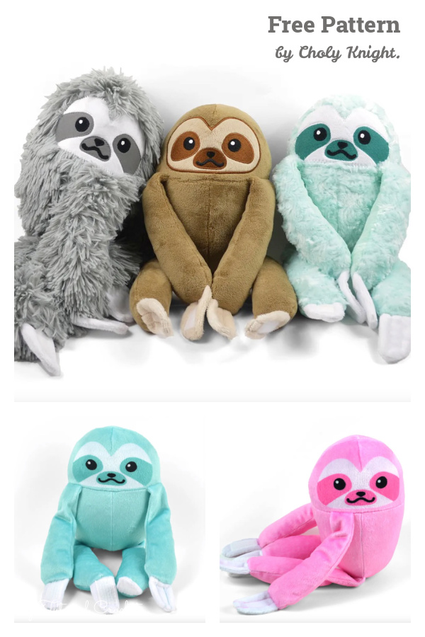 Sloth Plush Free Sewing Pattern