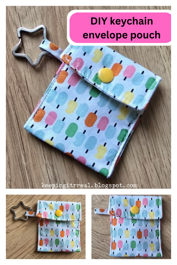 Keychain Envelope Pouch Free Sewing Pattern 