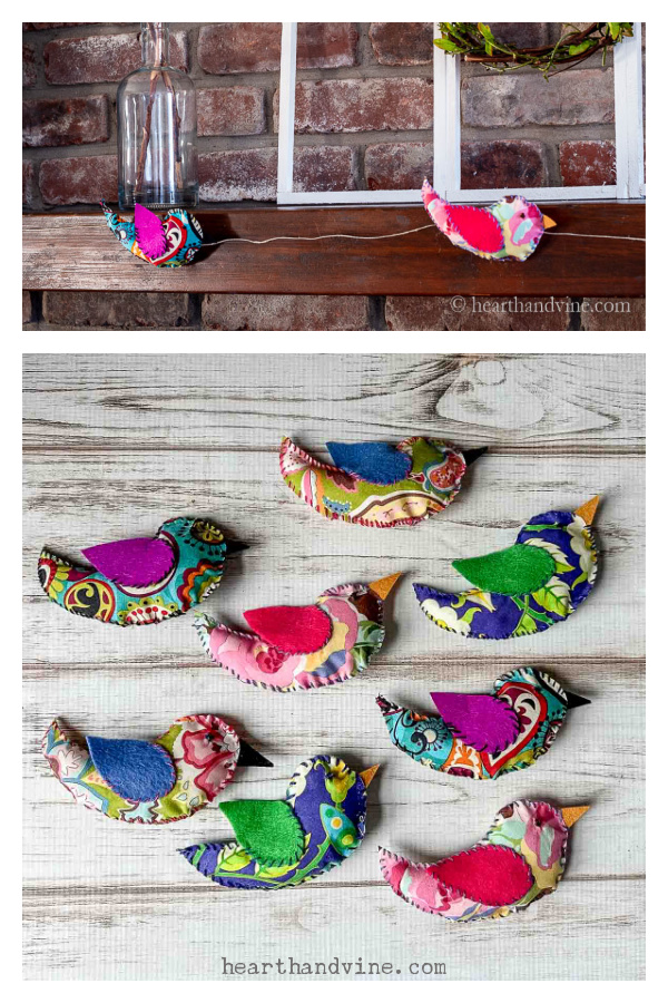 Fabric Birds Free Sewing Pattern