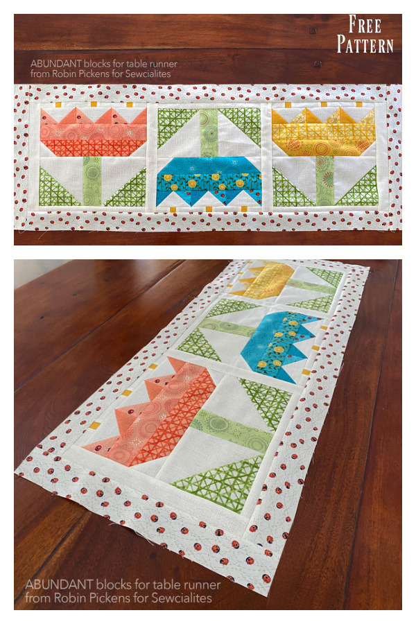 Flower Table Runner Free Sewing Pattern