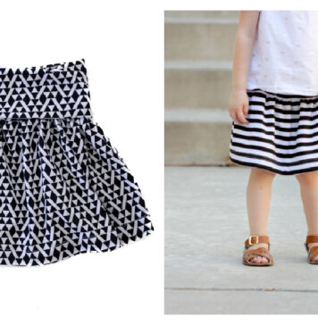 Girls Basic Flexible Waist Skirt Free Sewing Pattern