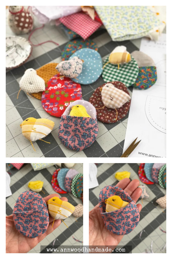 Stitched Eggs and Chicks Free Sewing Pattern 