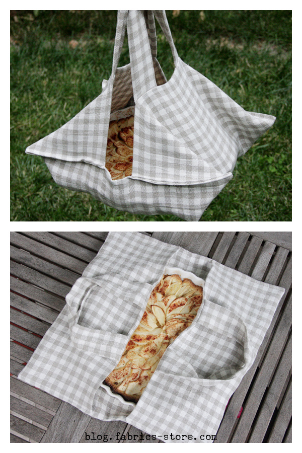 Linen Pie Carrier Tote Free Sewing Pattern
