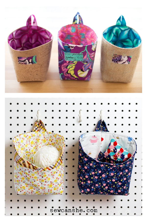 Pegboard Baskets Free Sewing Pattern
