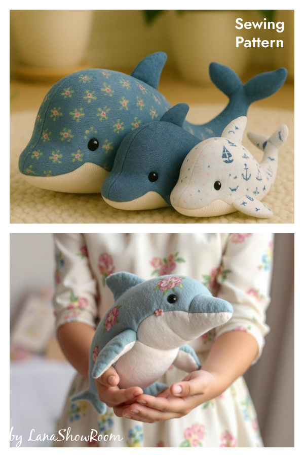 Dolphin Soft Toy Sewing Pattern