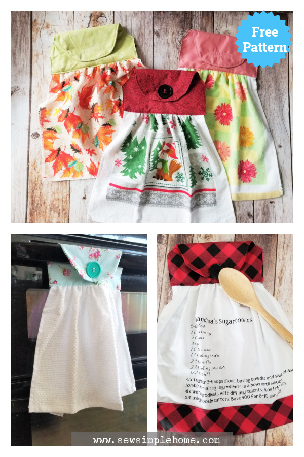 Hanging Dish Towel Free Sewing Pattern