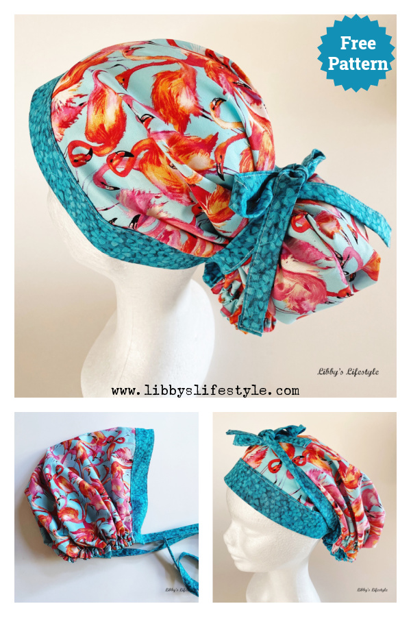 Long Hair Scrub Cap Free Sewing Pattern