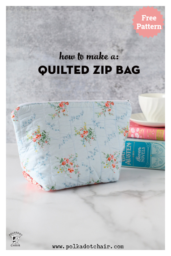 Quilted Liberty Zip Bag Free Sewing Pattern