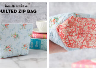 Quilted Liberty Zip Bag Free Sewing Pattern