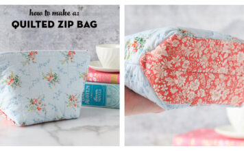 Quilted Liberty Zip Bag Free Sewing Pattern