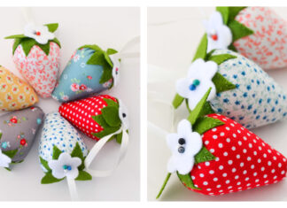 Strawberry Pincushion Free Sewing Pattern