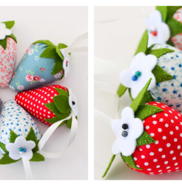Strawberry Pincushion Free Sewing Pattern