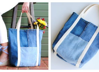 Upcycled Jeans Tote Bag Free Sewing Pattern