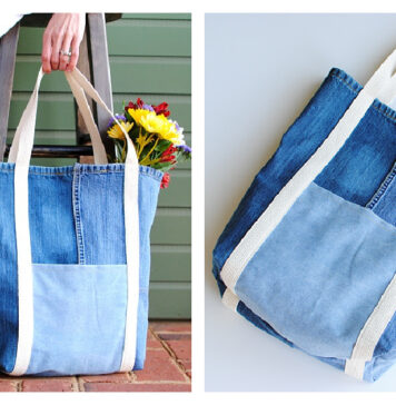 Upcycled Jeans Tote Bag Free Sewing Pattern
