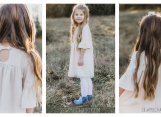 Girl’s Ruffle Sleeve Dress Free Sewing Pattern