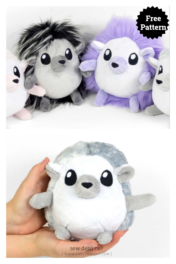 Hedgehog Plush Free Sewing Pattern