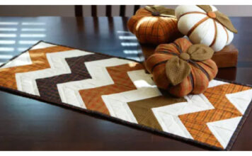 Fall Table Runner and Pumpkins