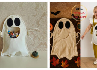 Halloween Ghost Trick-Or-Treat Bag Sewing Pattern