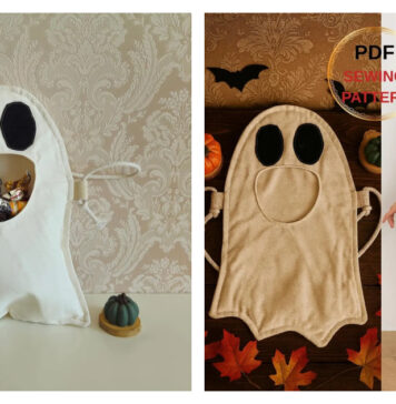 Halloween Ghost Trick-Or-Treat Bag Sewing Pattern