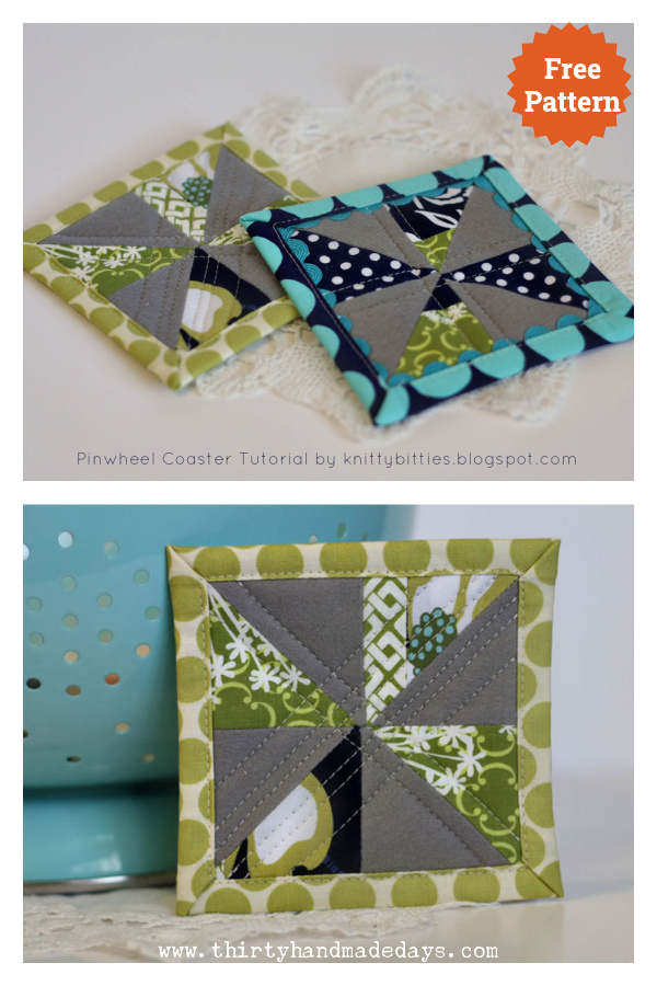 Pinwheel Coaster Free Sewing Pattern