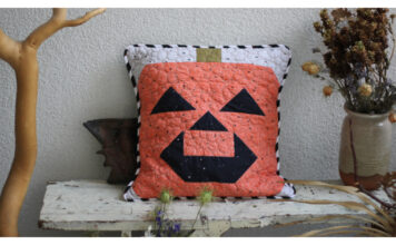 Pumpkin Quilt Block Pillow Free Sewing Pattern