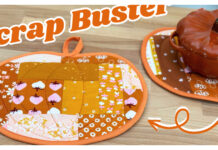 Scrappy Quilted Pumpkin Pot Holder Free Sewing Pattern