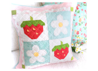 Strawberry Patch Pillow Cover Free Sewing Pattern