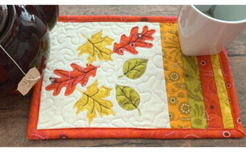 Fall Leaves Mug Rug Free Sewing Pattern