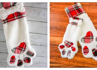 Paw Christmas Stocking Free Sewing Pattern
