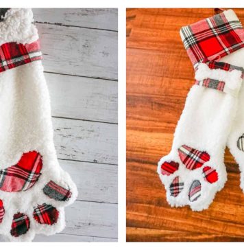 Paw Christmas Stocking Free Sewing Pattern