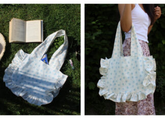 Simple Ruffle Tote Bag Free Sewing Pattern and Video Tutorial