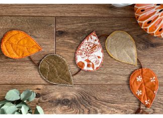 Fabric Autumn Leaf Garland Free Sewing Pattern