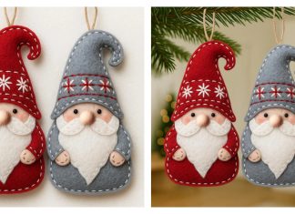 Felt Gnome Ornament Sewing Pattern