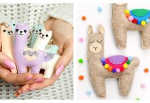 Felt Llama Keychain Sewing Patterns