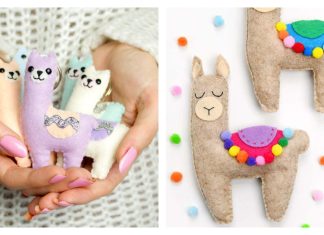 Felt Llama Keychain Sewing Patterns