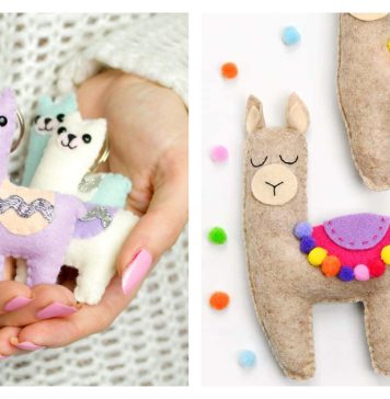 Felt Llama Keychain Sewing Patterns