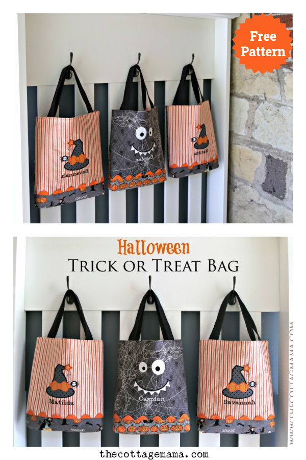 Halloween Trick or Treat Bag Free Sewing Pattern 
