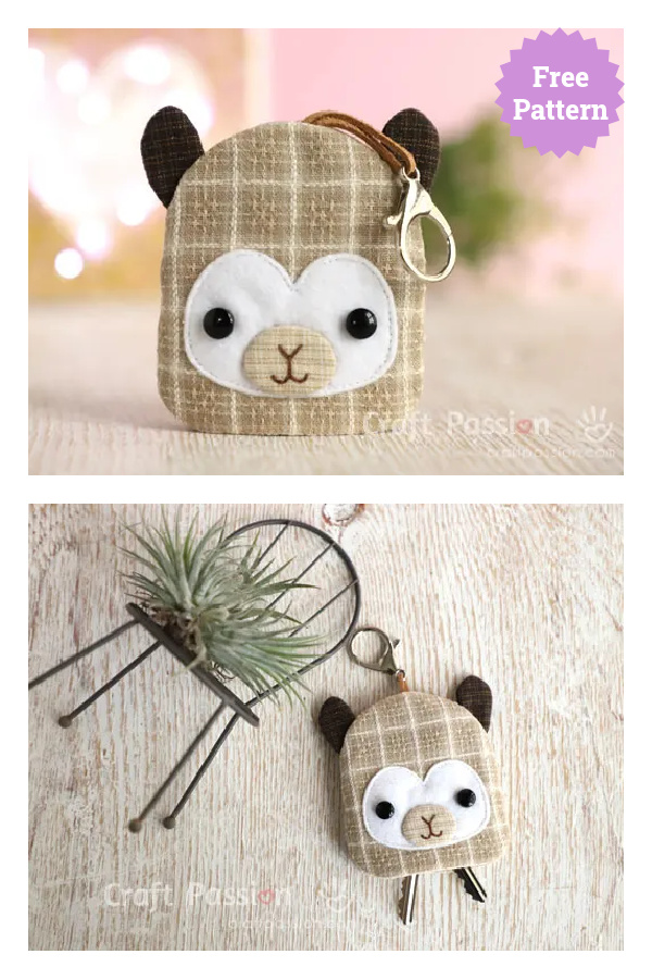 LaLa Llama Key Pouch Free Sewing Pattern