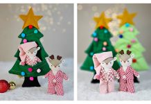 Mini Deer Doll in a Christmas Tree Sleeping Bag Sewing Pattern