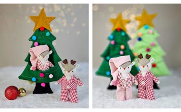 Mini Deer Doll in a Christmas Tree Sleeping Bag Sewing Pattern Mini Deer Doll in a Christmas Tree Sleeping Bag Sewing Pattern