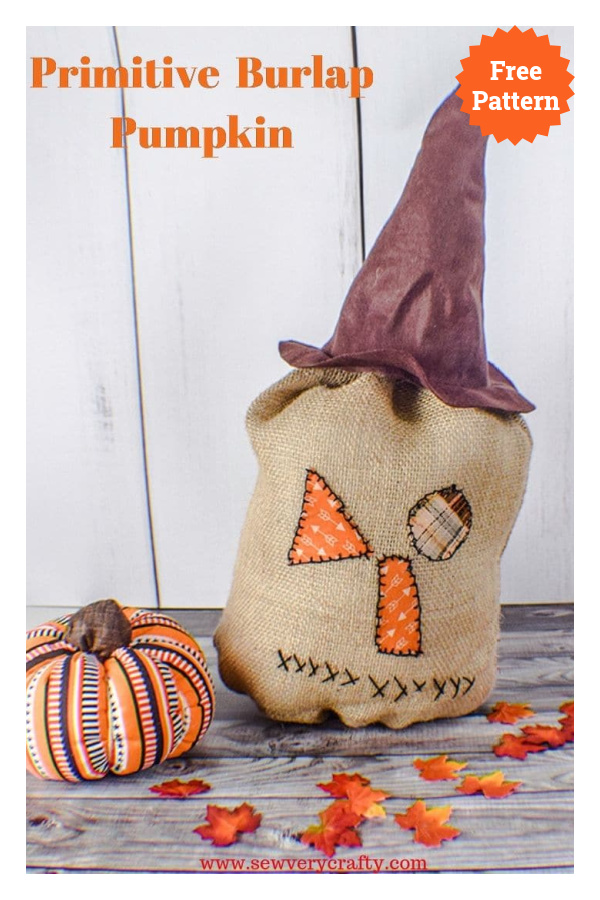 Primitive Burlap Pumpkin Free Sewing Pattern