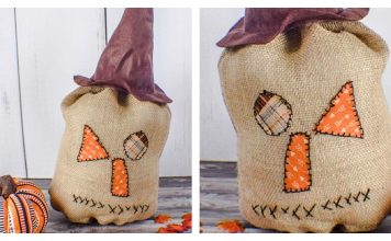 Primitive Burlap Pumpkin Free Sewing Pattern