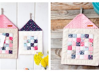 Quilted Mini House Trivets Free Sewing Pattern