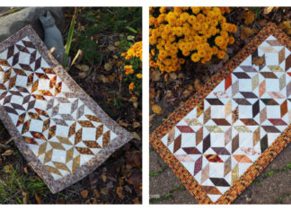 Swirling Leaves Quilted Table Runner Free Sewing Pattern