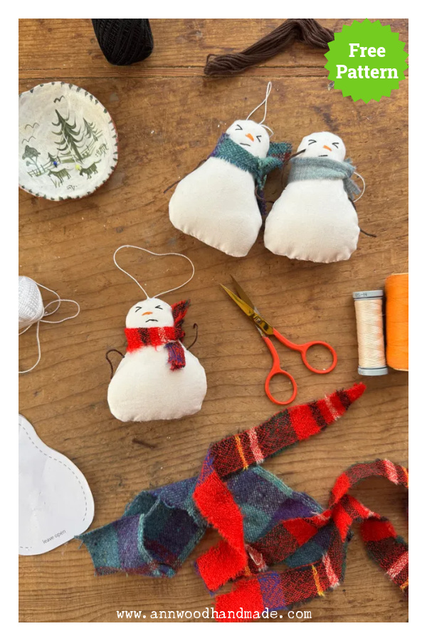 Angry Snowmen Ornament Free Sewing Pattern